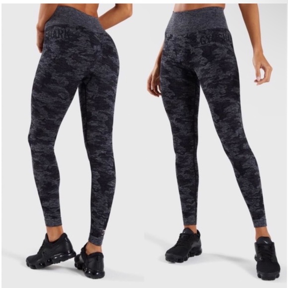 BUNDLE-gymshark camo seamless leggings black and green - Picture 3 of 5